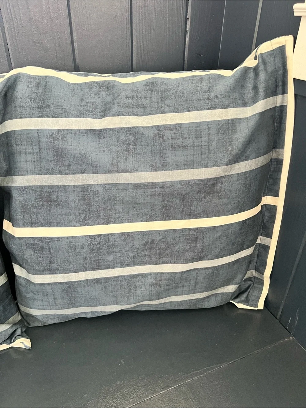 Hotel Collection Navy Cream Stripe Euro Cotton Pillow Set Martha Stewart Coastal